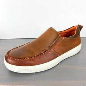 Jivana Milan Slip On Loafers Men Size 8 Brown British Tan Leather Comfort Shoes